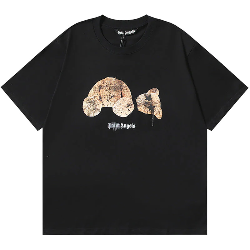 Palm Angels Bear Print Sprayed Logo T-shirt