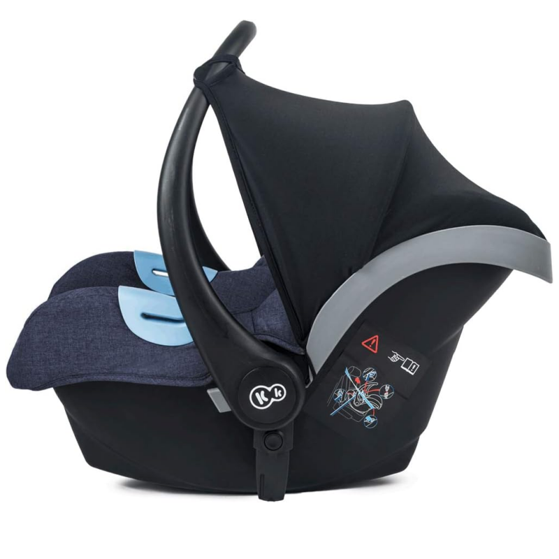 Kinderkraft MOOV 3 in 1 Stroller, Cane Stroller, Trio, Baby Stroller, Baby Pram, With Car Seat, Accessories, Universal Adapters, Carrycot, Big Wheels, 25kg,