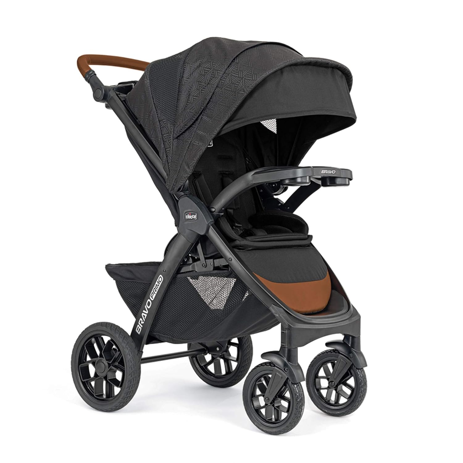 Chicco Bravo Primo Trio Travel System, Quick-Fold Stroller with Chicco KeyFit 35 Zip Extended-Use Infant Car Seat and Stroller Combo | Springhill/Black