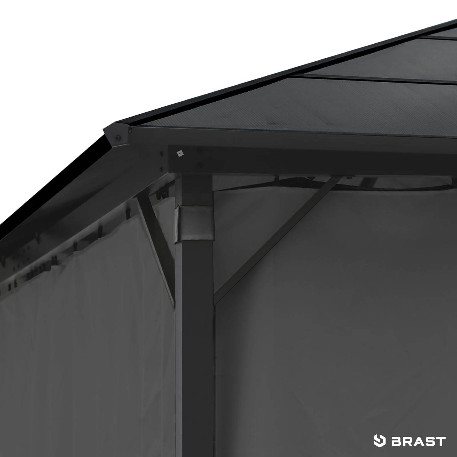 BRAST Alu Pavillon PREMIUM mit festem Dach 3x4m grau