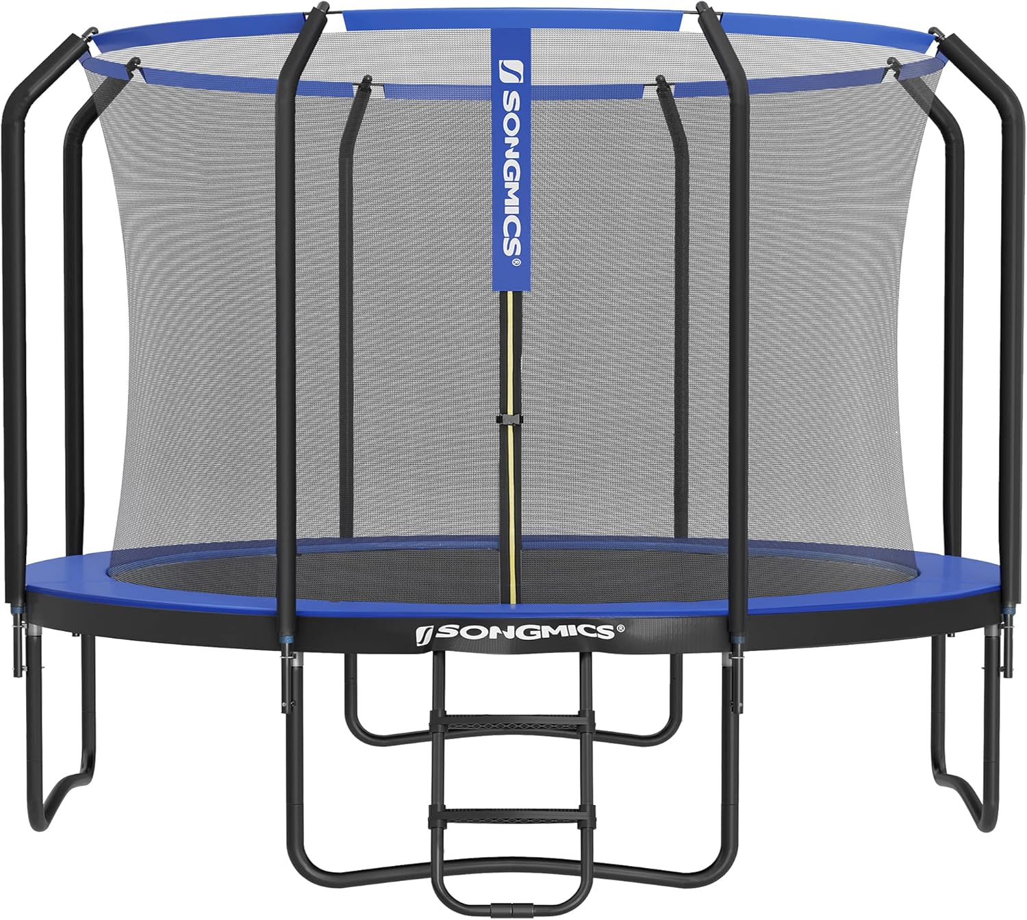 SONGMICS Trampolin Outdoor Ø 244 cm. rundes Gartentrampolin mit Sicherheitsnetz und Leiter. Randabdeckung. gepolstertes Gestell. für Kinder