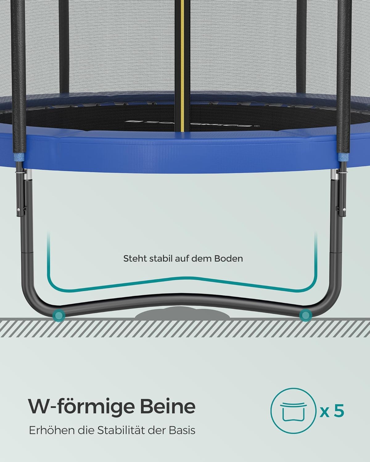 SONGMICS Trampolin Outdoor Ø 427 cm. rundes Gartentrampolin mit Sicherheitsnetz und Leiter. Randabdeckung. gepolstertes Gestell. für Kinder