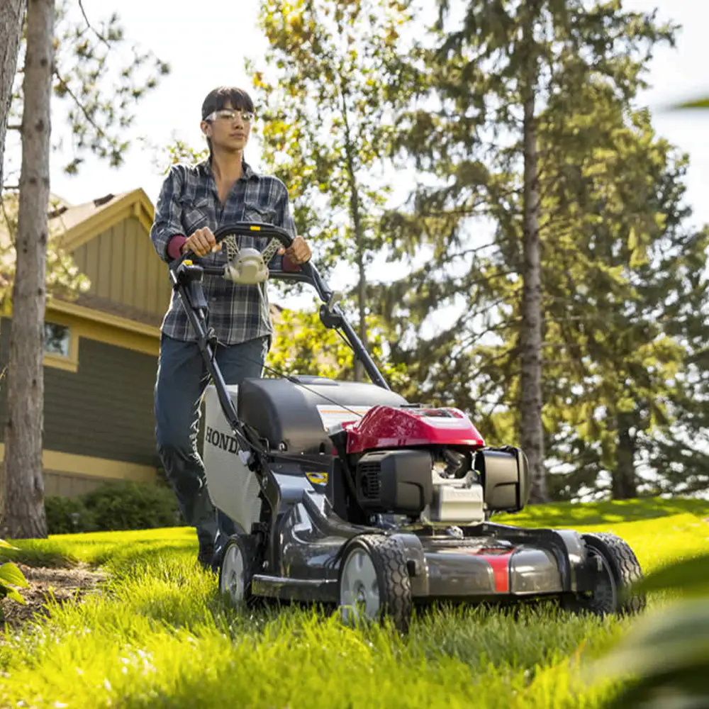 21 In. Nexite Deck Self Propelled 4-in-1 Versamow Hydrostatic Electric Start Self Propelled Lawn Mower with GCV200 Engine, Auto Choke and Roto-Stop Blade