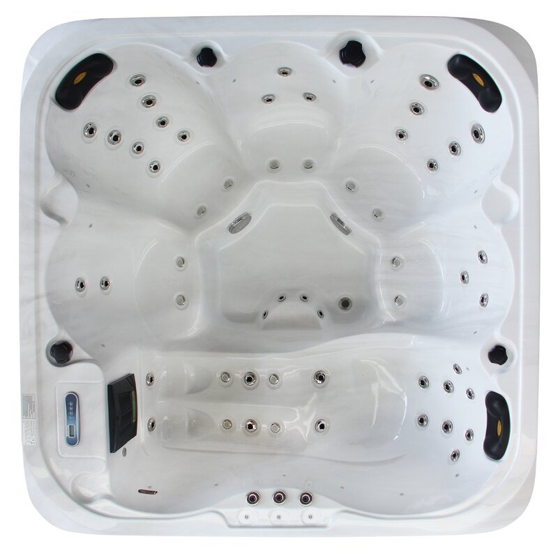 Sol 72 Outdoor Aire 6 - Person 54 - Jet Acrylic Square Hot Tub with Ozonator in Gray