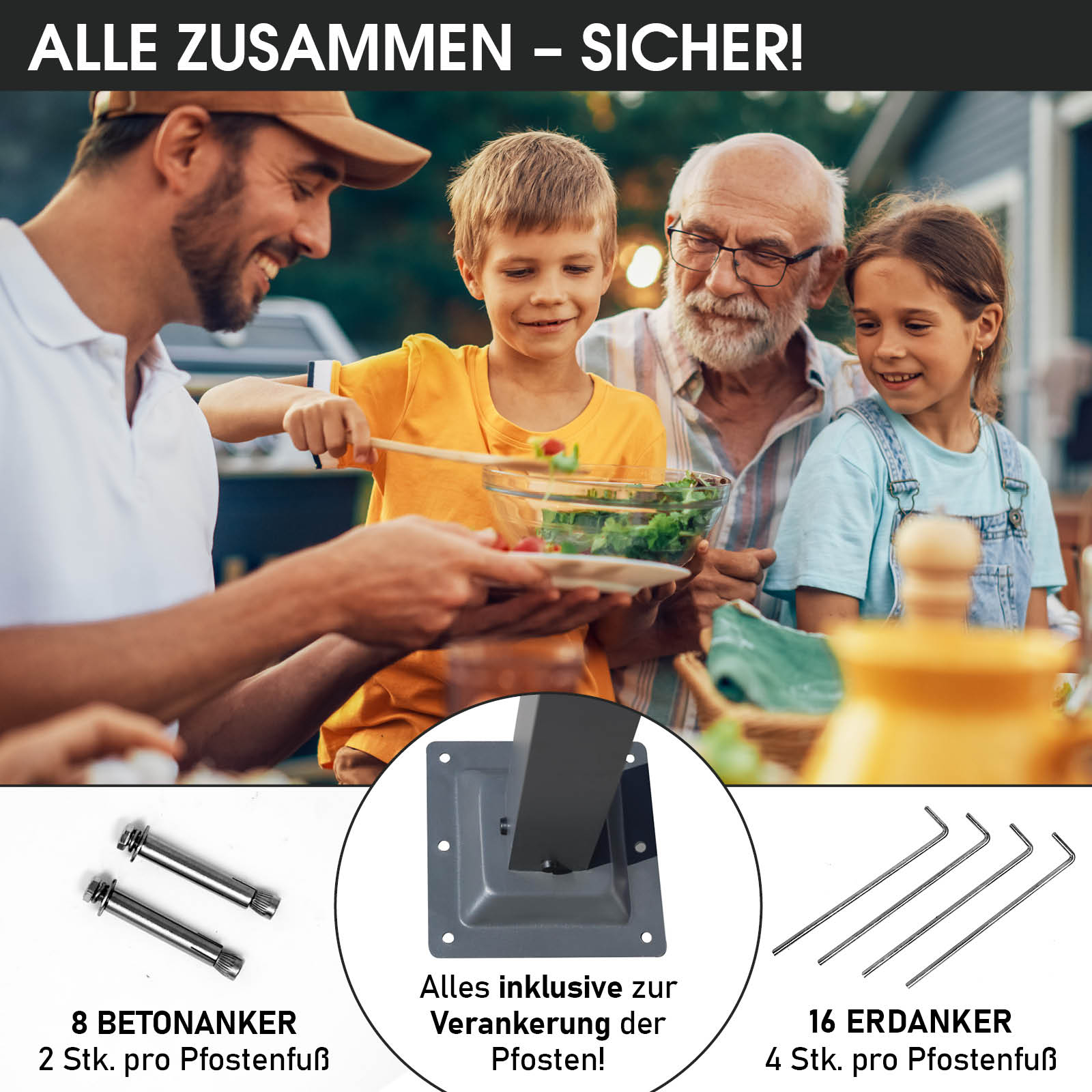 BRAST Alu Pavillon PAGODE 3.5x3.5m beige mit Moskitonetz & LED-Beleuchtung