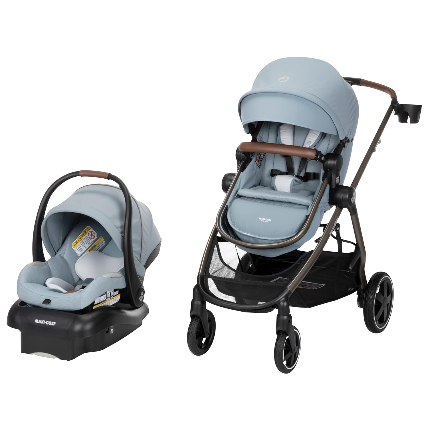 Maxi-Cosi Zelia Luxe 5-in-1 Modular Travel System, Choose Between 5 Modes of use: Parent-Facing car seat Caddy, Reversible Carriage, and Reversible Stroller