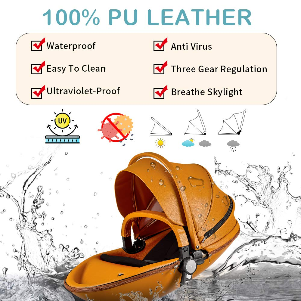 Hot Mom Baby Stroller: Baby Carriage with Adjustable Seat Height Angle and Four-Wheel Shock Absorption,Reversible,High Landscape and Fashional Pram