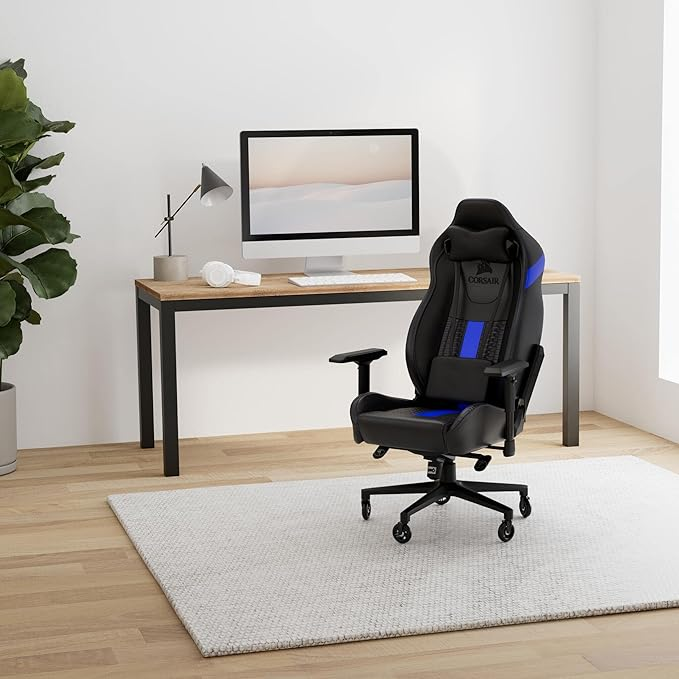 Corsair (Faux Leather Gaming, Racing and Office Chair, Easy Assembly, Ergonomic Swivel, Adjustable Seat Height & 4D Armrests, Comfortable Wide Seat with High Backrest)