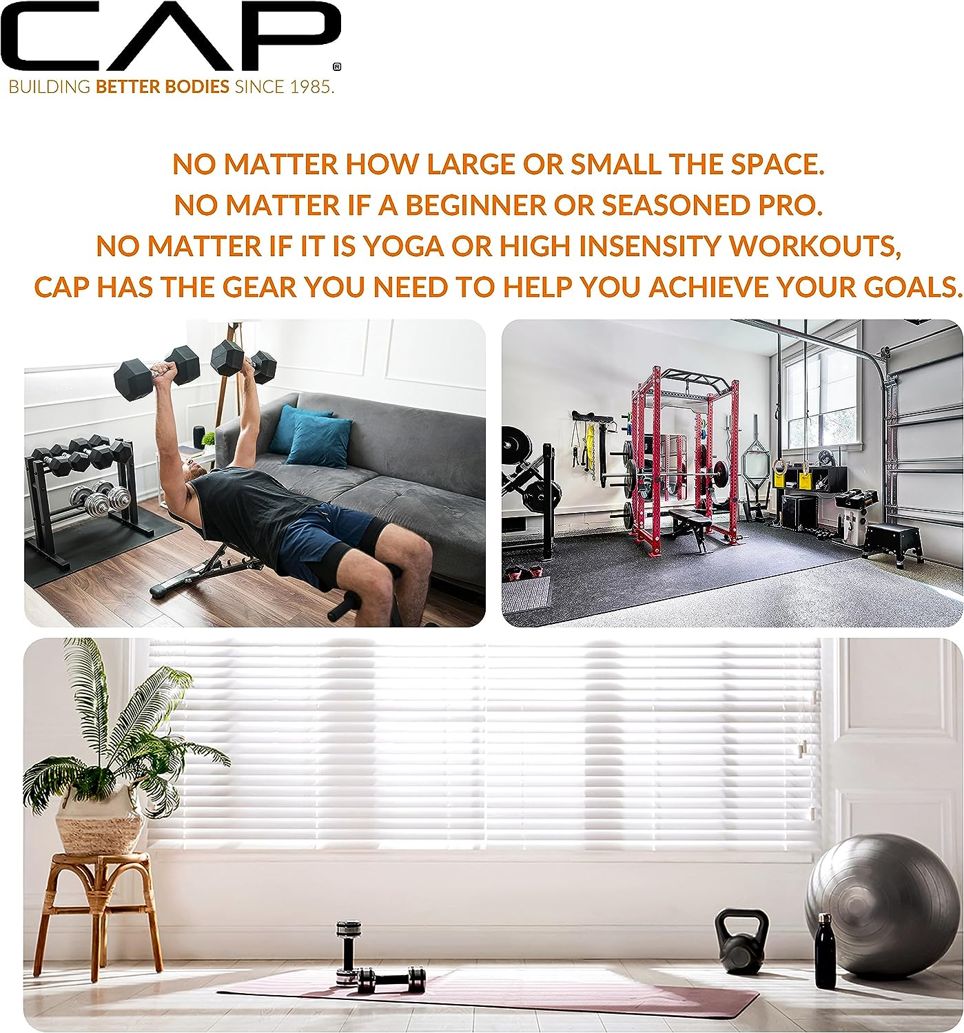 CAP Barbell Dumbbell Set with Rack | Multiple Options in 150lbs and 210lbs