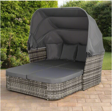 Outdoor Daybed Sun Lounge Day Bed Pillows Rectangle