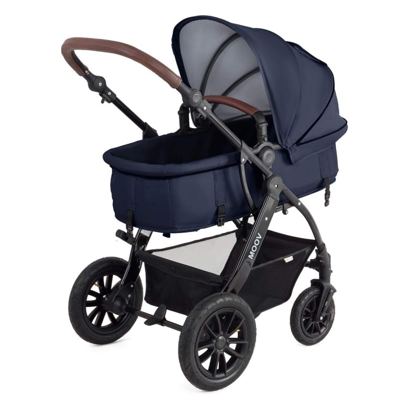 Kinderkraft MOOV 3 in 1 Stroller, Cane Stroller, Trio, Baby Stroller, Baby Pram, With Car Seat, Accessories, Universal Adapters, Carrycot, Big Wheels, 25kg,