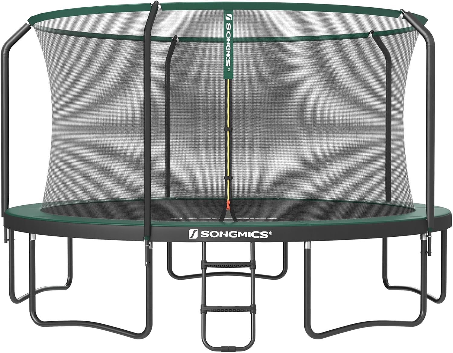 SONGMICS Trampolin Outdoor Ø 427 cm. rundes Gartentrampolin mit Sicherheitsnetz und Leiter. Randabdeckung. gepolstertes Gestell. für Kinder