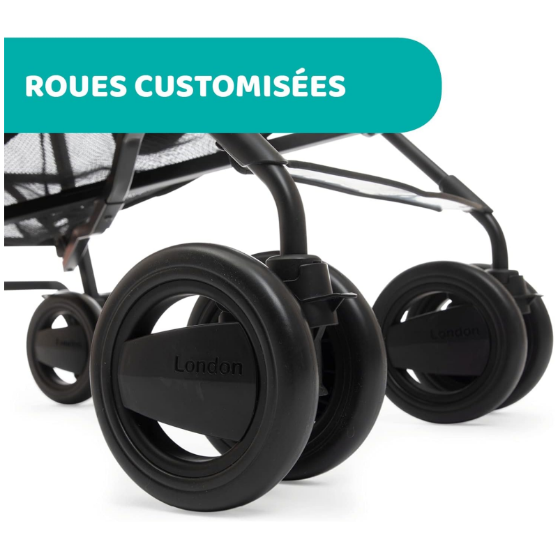 Chicco London Up Lightweight and Compact Stroller, Reclining Backrest with Protective Arc, Umbrella Folding - from Birth to 15 Kg - Matrix