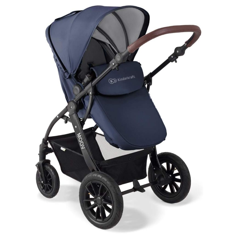 Kinderkraft MOOV 3 in 1 Stroller, Cane Stroller, Trio, Baby Stroller, Baby Pram, With Car Seat, Accessories, Universal Adapters, Carrycot, Big Wheels, 25kg,