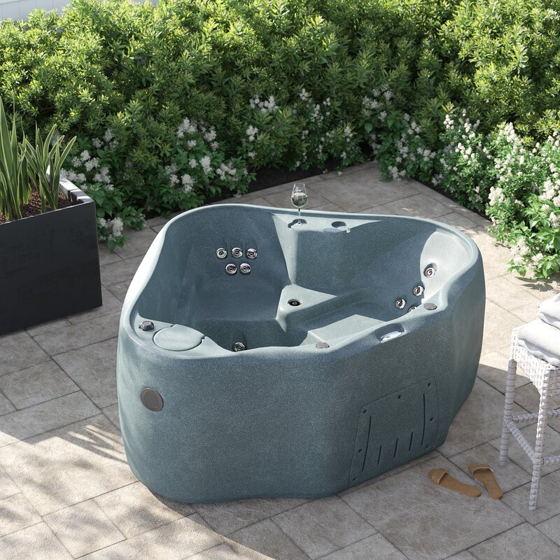 AquaRest Discover AR300 Premium 2-Person 20-Jet Oval Plug & Play Hot Tub with Ozonator. LED Waterfall and Stainless Steel Heater