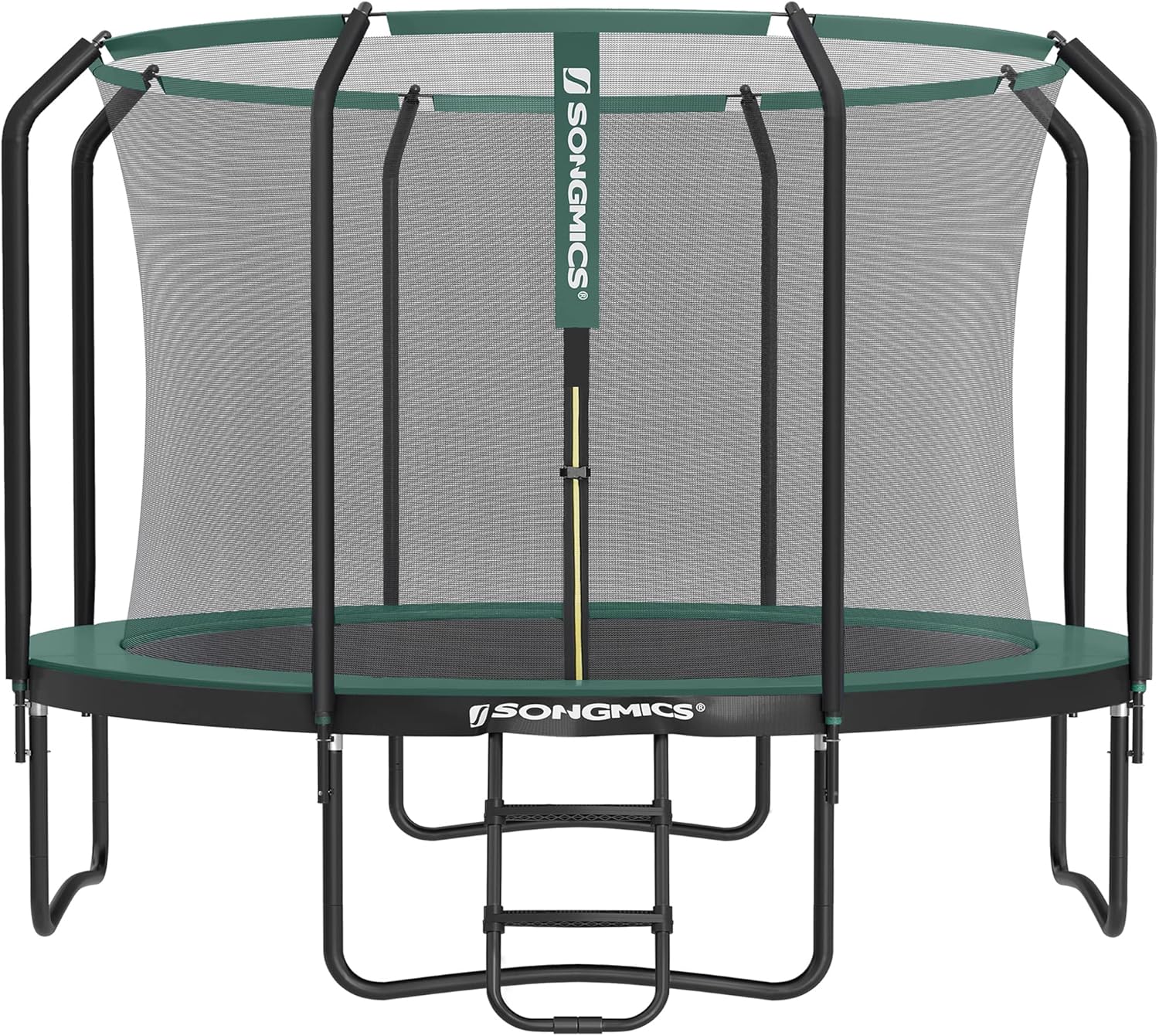 SONGMICS Trampolin Outdoor Ø 244 cm. rundes Gartentrampolin mit Sicherheitsnetz und Leiter. Randabdeckung. gepolstertes Gestell. für Kinder