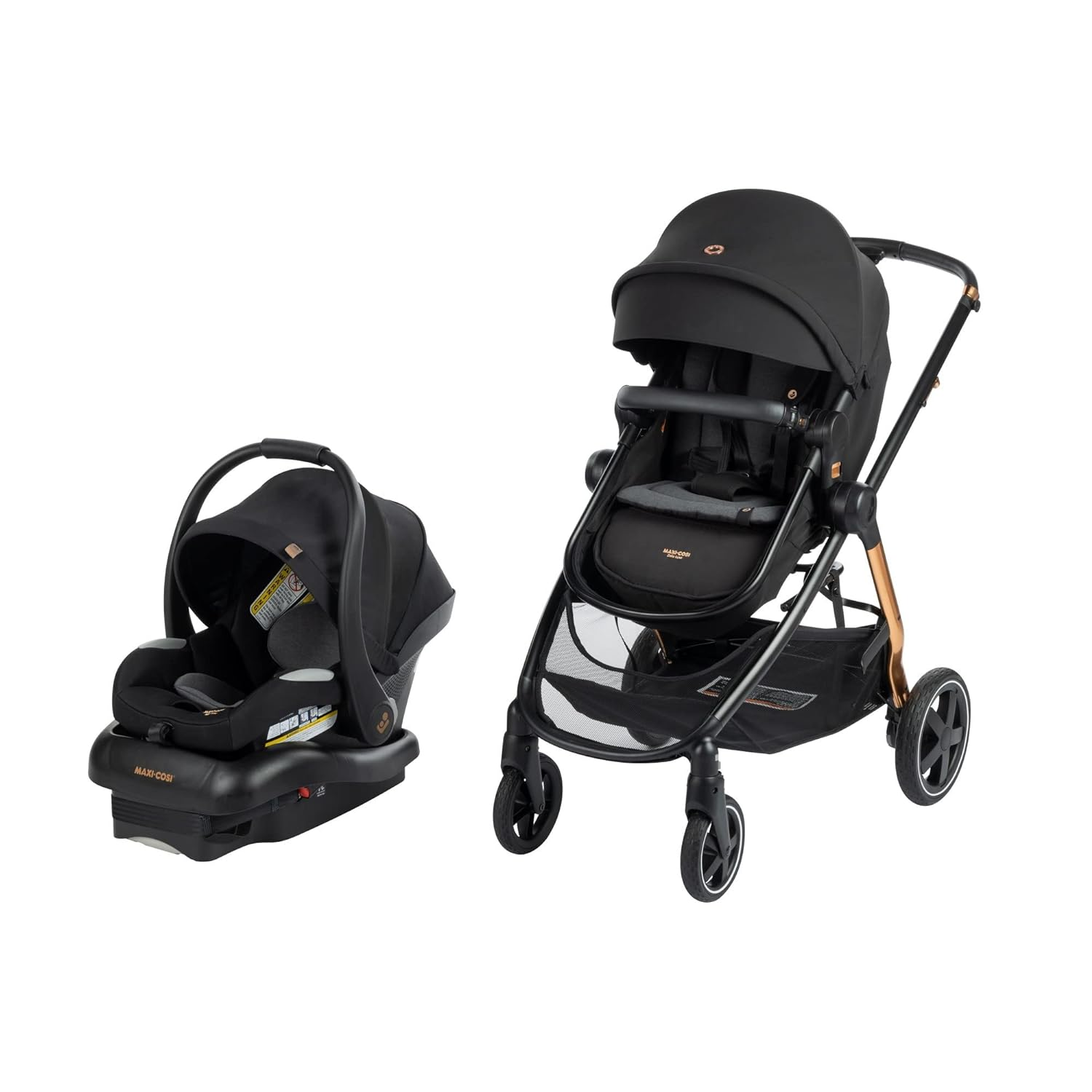 Maxi-Cosi Zelia Luxe 5-in-1 Modular Travel System, Choose Between 5 Modes of use: Parent-Facing car seat Caddy, Reversible Carriage, and Reversible Stroller