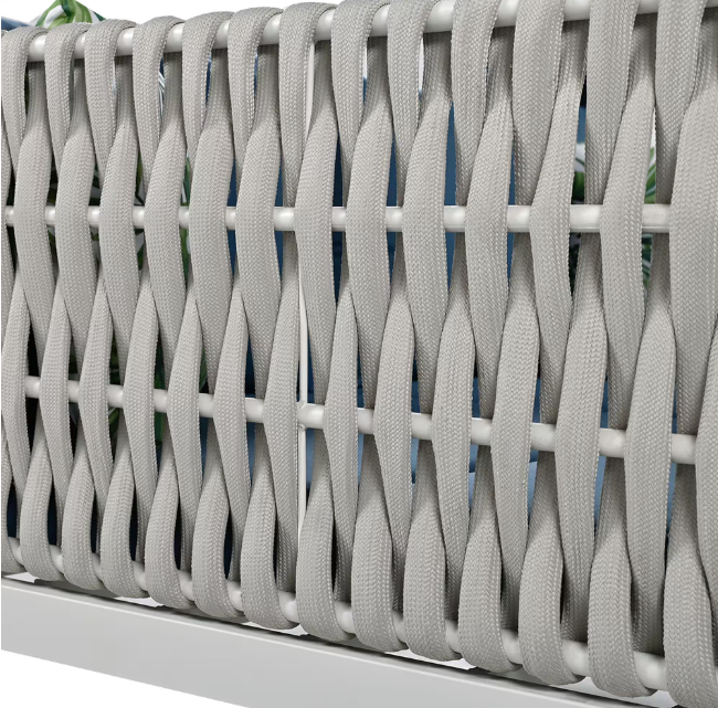 Beige Metal Outdoor Day Bed with Beige Curtains Beige Cushions Suitable for Multiple Scenarios