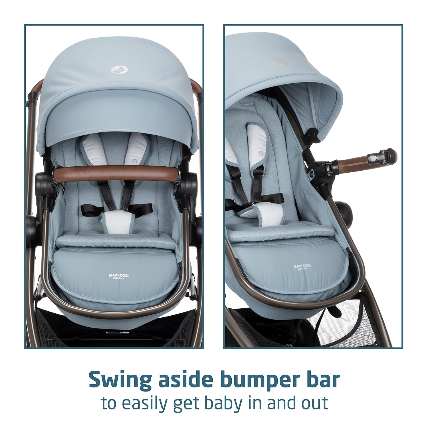 Maxi-Cosi Zelia Luxe 5-in-1 Modular Travel System, Choose Between 5 Modes of use: Parent-Facing car seat Caddy, Reversible Carriage, and Reversible Stroller