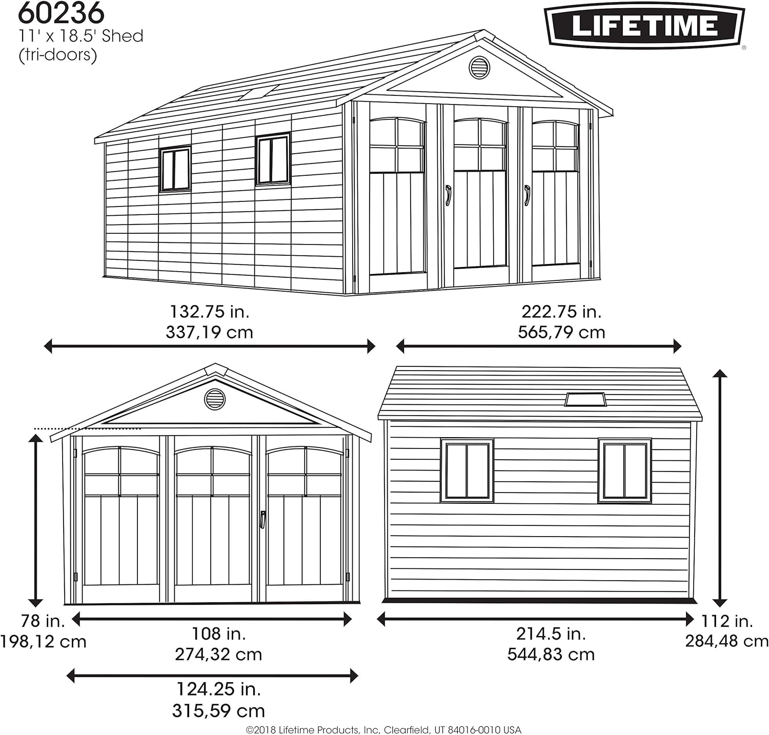 Lifetime 11 x 18.5 Ft. Outdoor Storage Shed. 11 x 18.5. Desert Sand