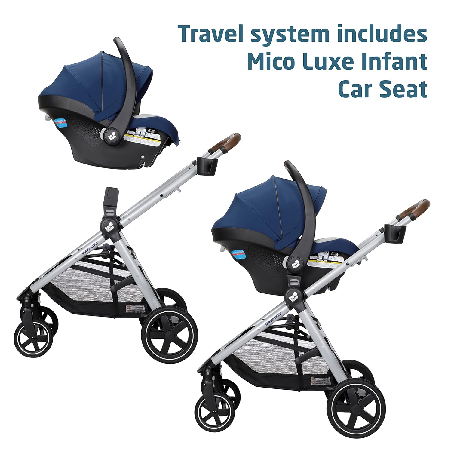 Maxi-Cosi Zelia Luxe 5-in-1 Modular Travel System, Choose Between 5 Modes of use: Parent-Facing car seat Caddy, Reversible Carriage, and Reversible Stroller