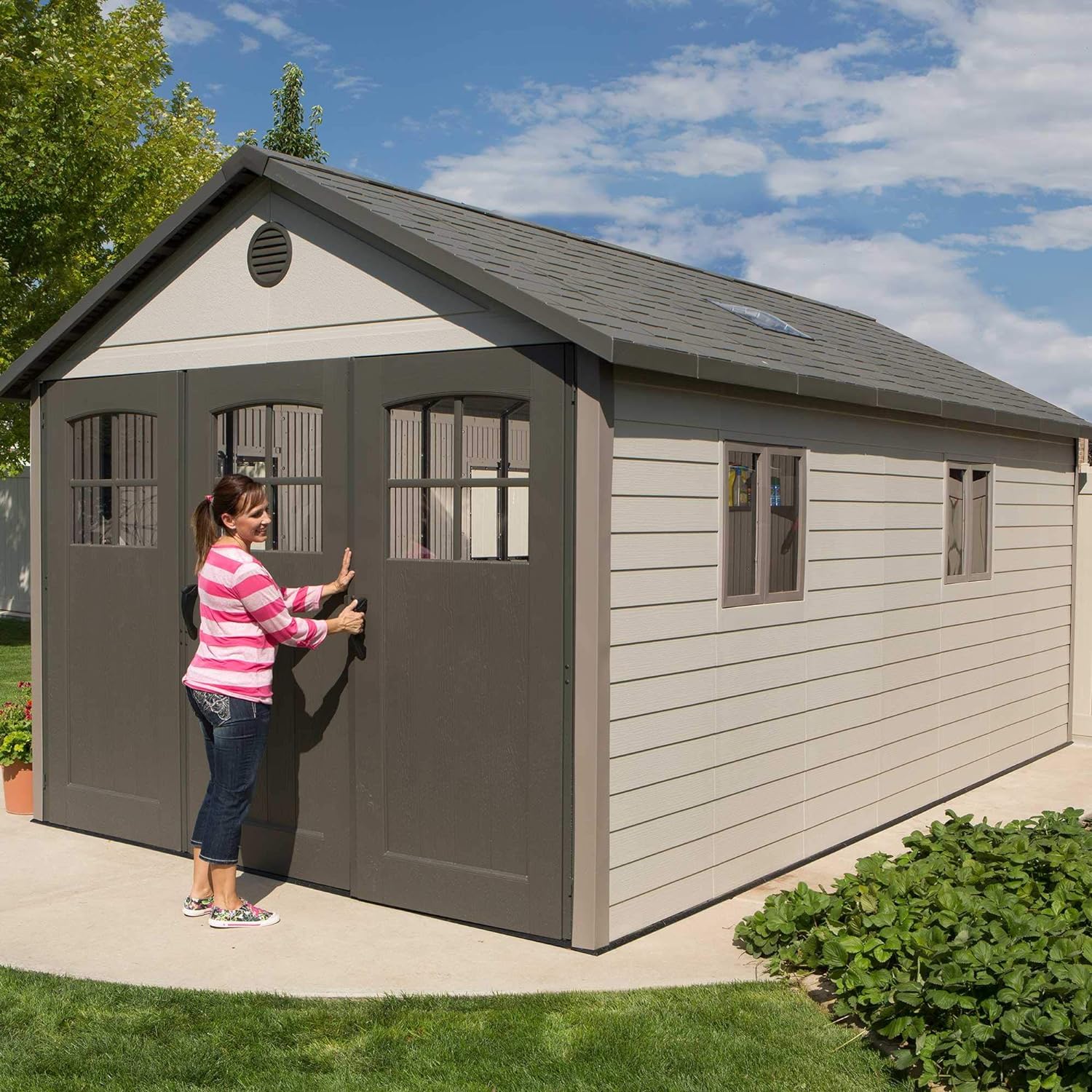 Lifetime 11 x 18.5 Ft. Outdoor Storage Shed. 11 x 18.5. Desert Sand