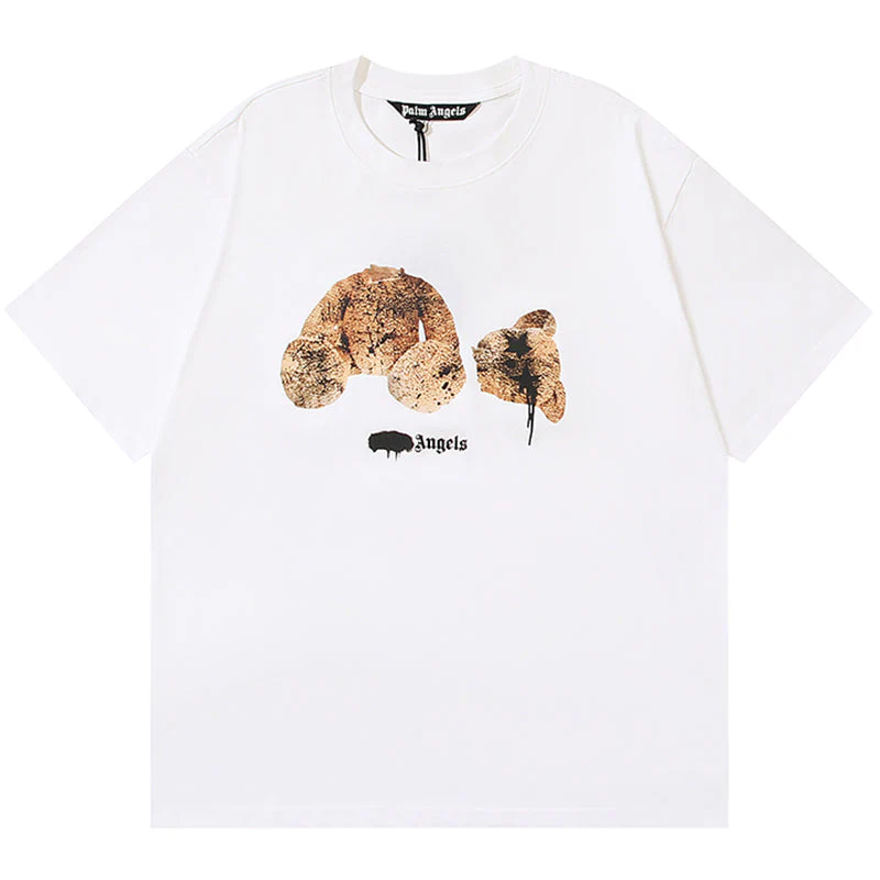 Palm Angels Bear Print Sprayed Logo T-shirt