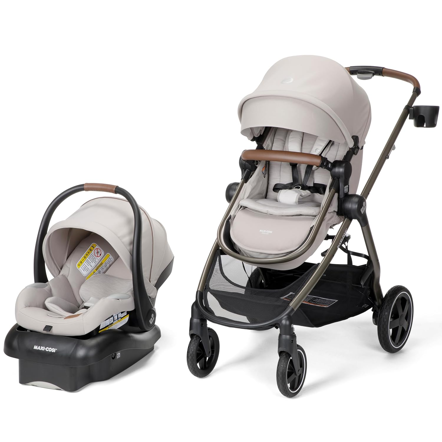 Maxi-Cosi Zelia Luxe 5-in-1 Modular Travel System, Choose Between 5 Modes of use: Parent-Facing car seat Caddy, Reversible Carriage, and Reversible Stroller