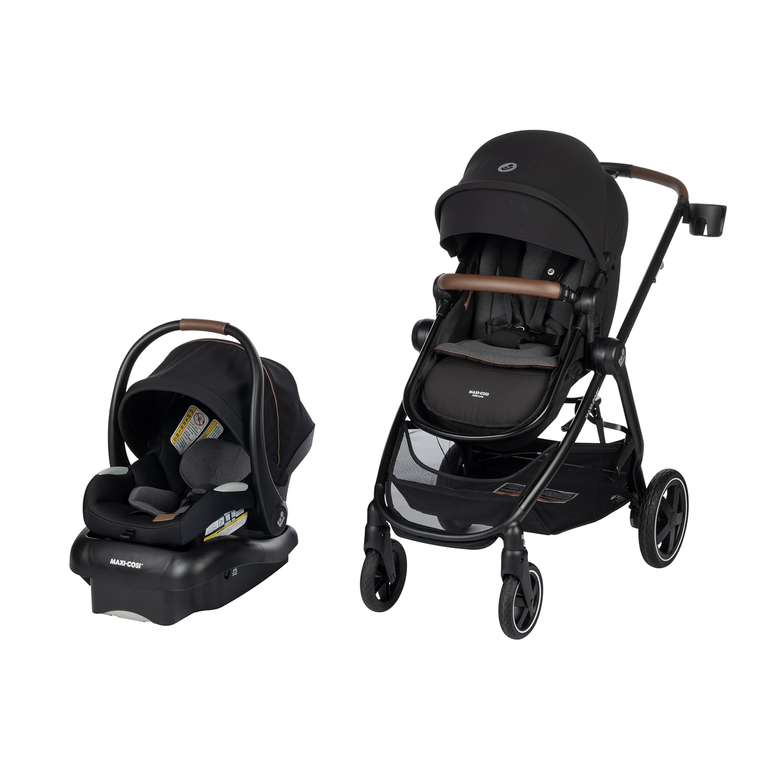 Maxi-Cosi Zelia Luxe 5-in-1 Modular Travel System, Choose Between 5 Modes of use: Parent-Facing car seat Caddy, Reversible Carriage, and Reversible Stroller
