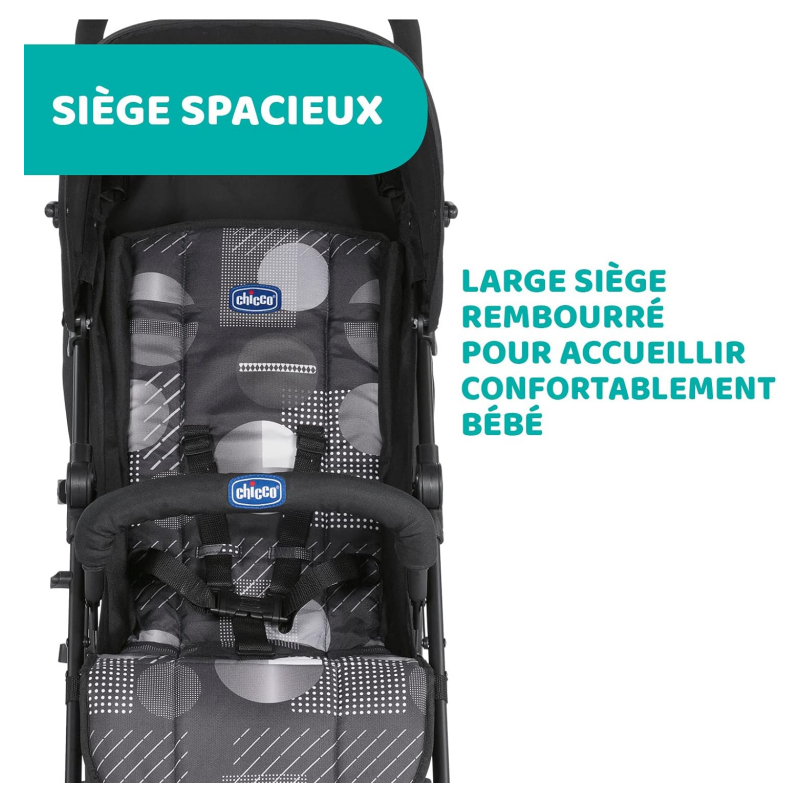 Chicco London Up Lightweight and Compact Stroller, Reclining Backrest with Protective Arc, Umbrella Folding - from Birth to 15 Kg - Matrix