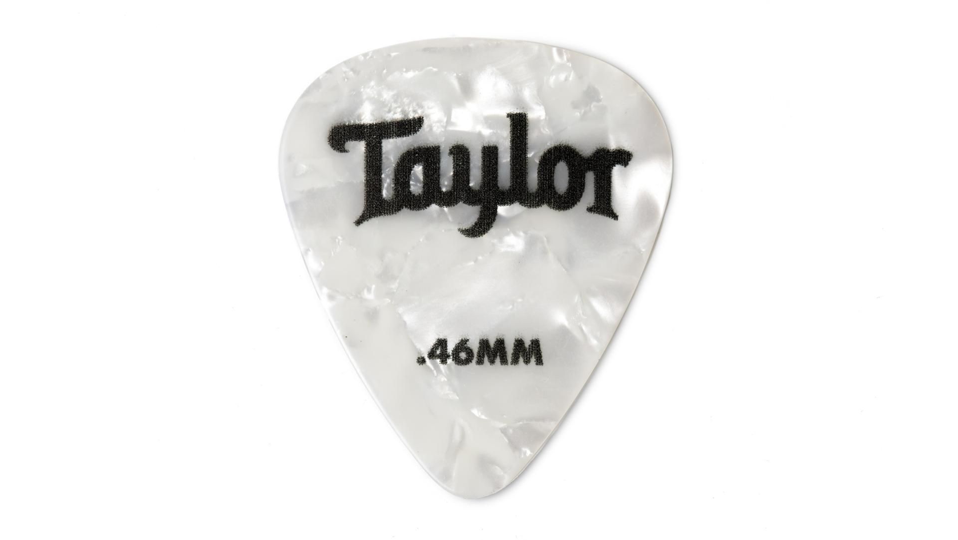 Taylor Celluloid 351 Guitar Picks, White Pearl, 12-Pack