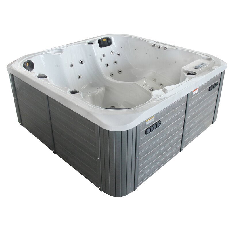 Sol 72 Outdoor Aire 6 - Person 54 - Jet Acrylic Square Hot Tub with Ozonator in Gray
