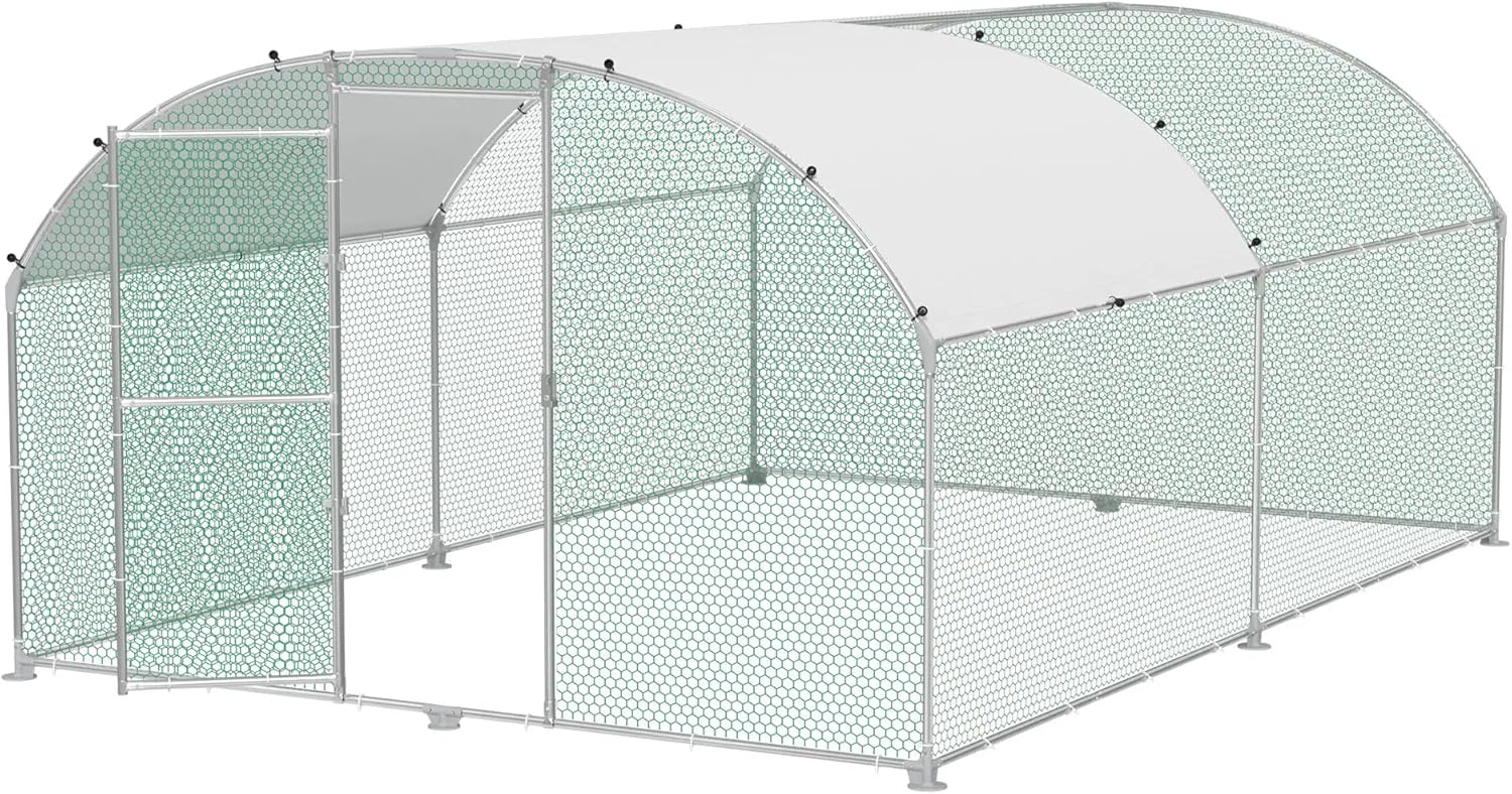 Hühnerstall Metall Freilaufgehege Freigehege. Geflügelstall Kleintiere. Verzinkter Stahlrahmen mit PE Dach. Bogenaufsatz (3x4m)