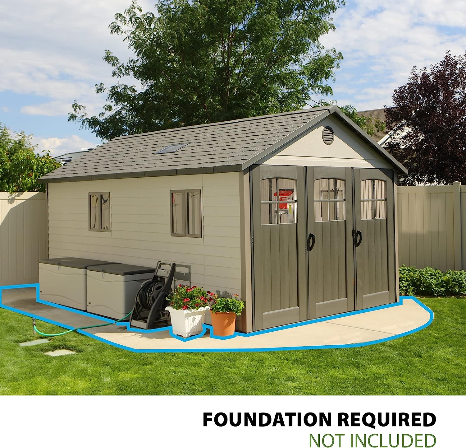 Lifetime 11 x 18.5 Ft. Outdoor Storage Shed. 11 x 18.5. Desert Sand