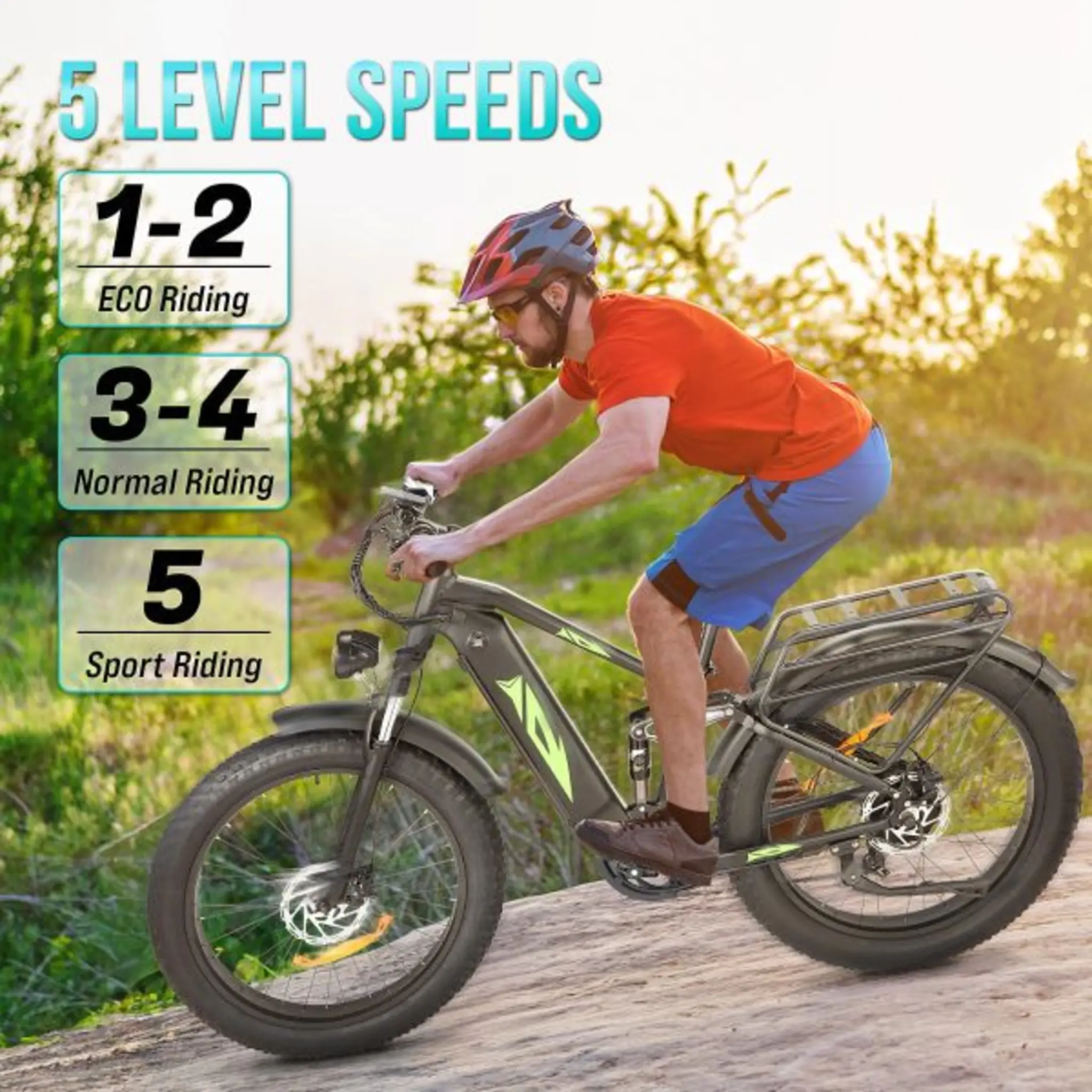 Electric Bike for Adults 1000W, 48V 17.5AH Battery Adult Electric Bicycles, 26 Fat Tire Full Suspension Ebike, 28MPH Mountain Beach E Bike, 7 Speed, 60Miles Range, UL Certified