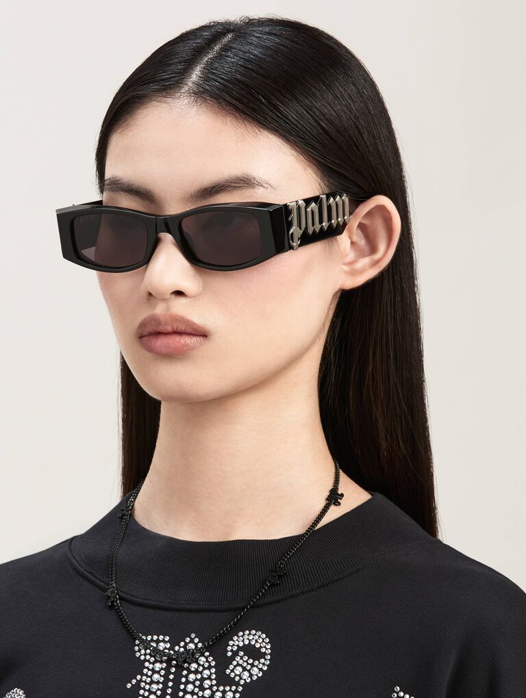 PALM ANGELS Black Angel Sunglasses