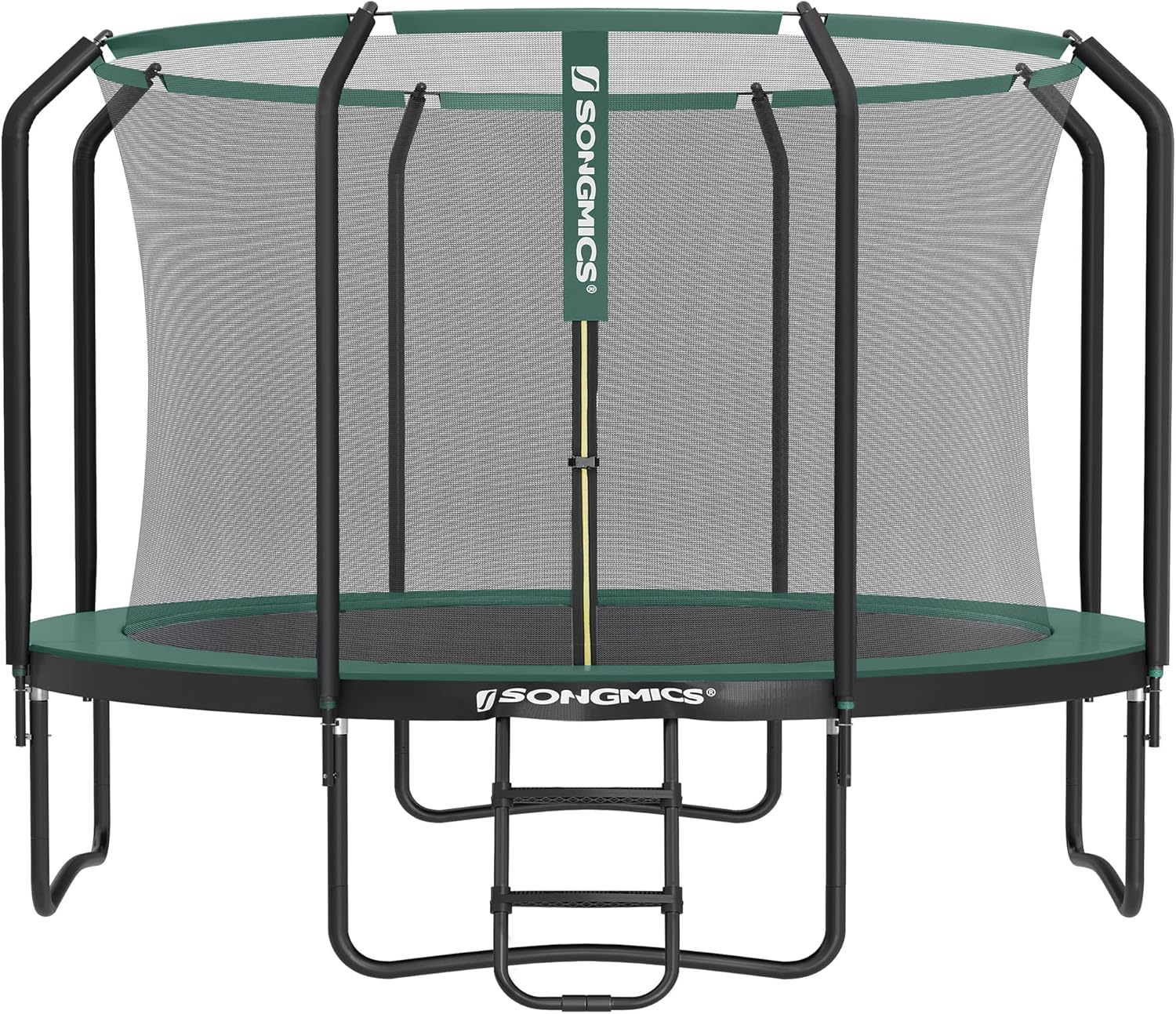 SONGMICS Trampolin Outdoor Ø 366 cm. rundes Gartentrampolin mit Sicherheitsnetz und Leiter. Randabdeckung. gepolstertes Gestell. für Kinder