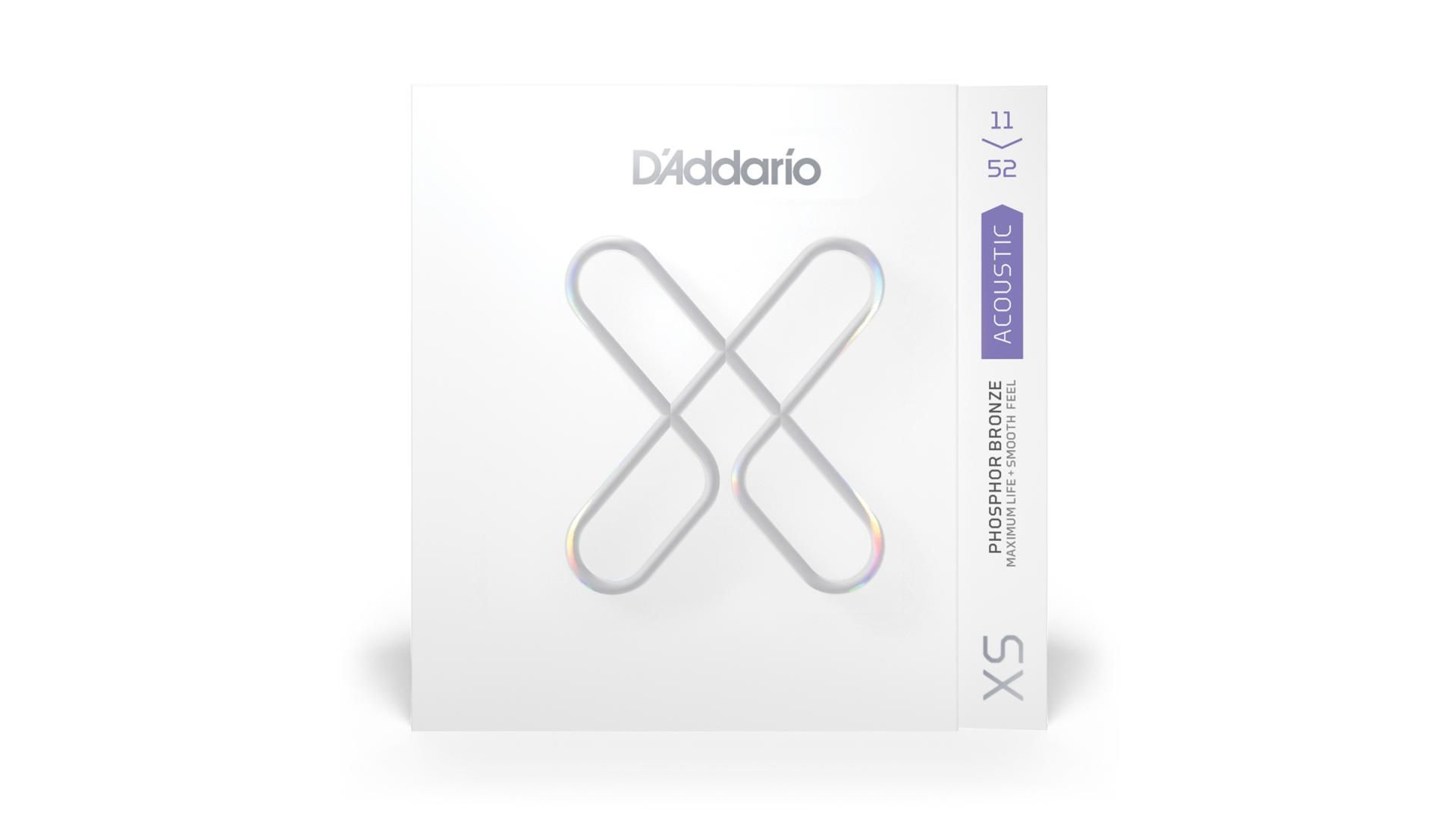 D'Addario 11-52 Custom Light, XS Phosphor Bronze Coated Acoustic Guitar Strings