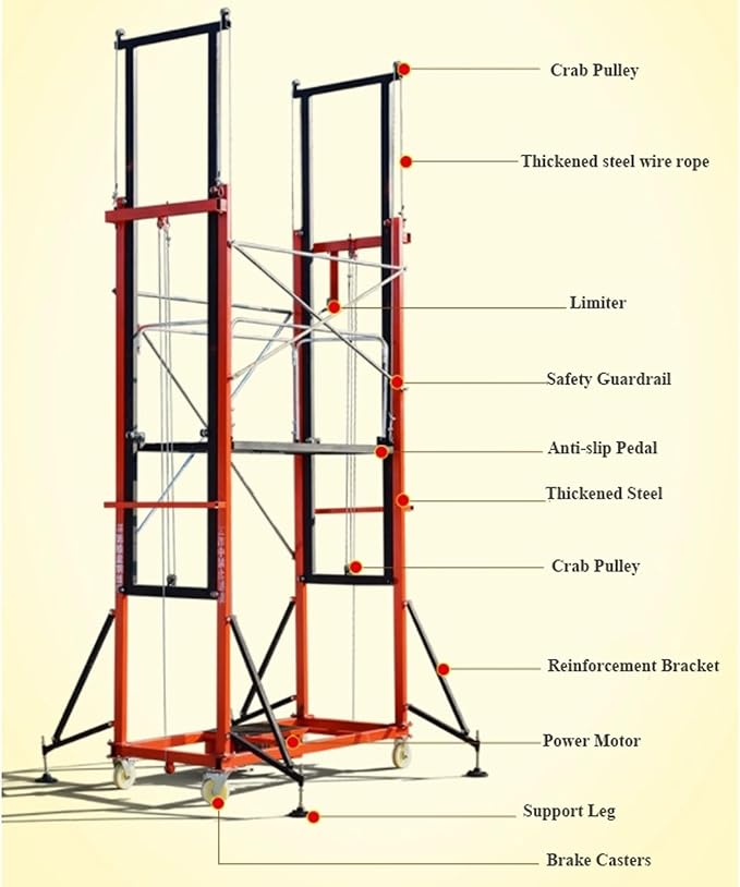Folding electric lifting scaffold (load bearing 1000Kg)