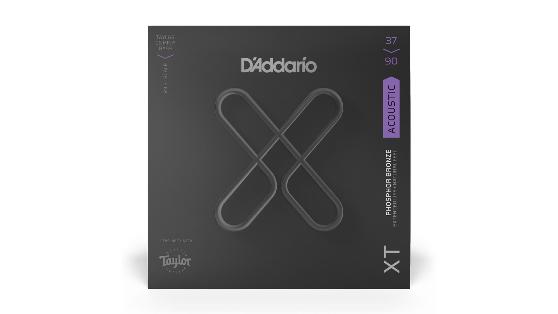 D'Addario XTB3790GS Acoustic Taylor GS Mini® Bass Phosphor Bronze, Custom Light, 37-90
