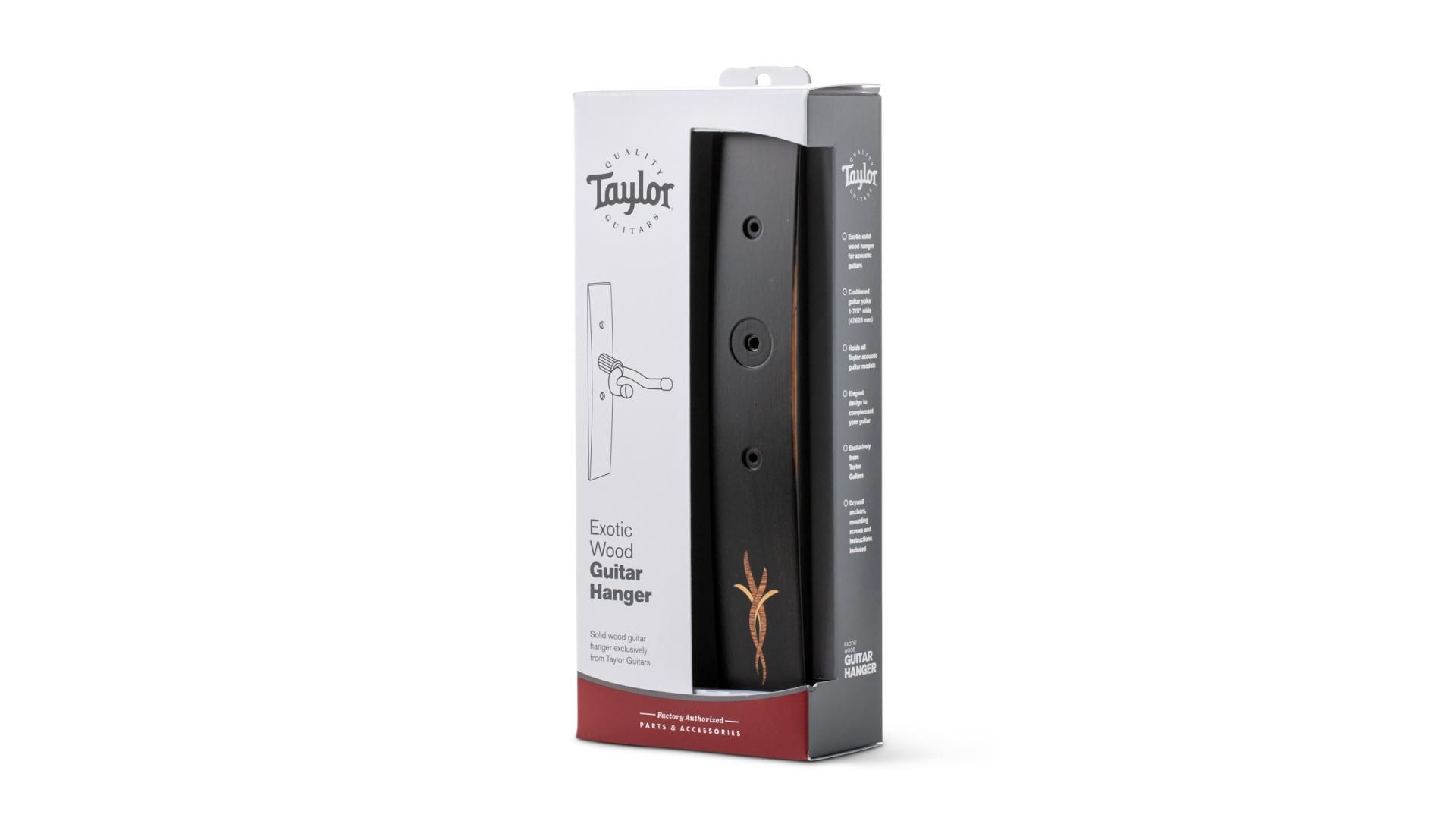 Taylor Bouquet Guitar Hanger - Ebony, Wood Inlay