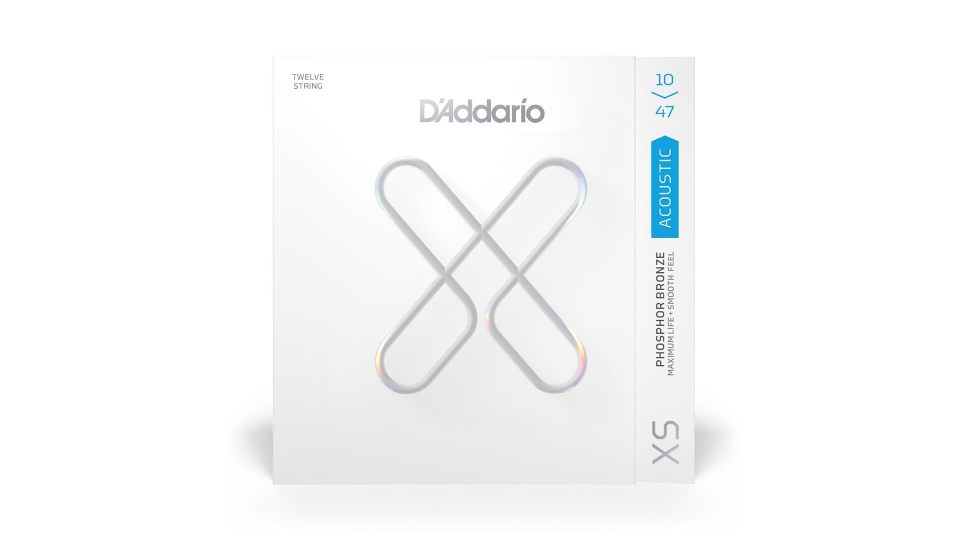 D'Addario 10-47 Light, XS Phosphor Bronze Coated 12-String Acoustic Guitar Strings