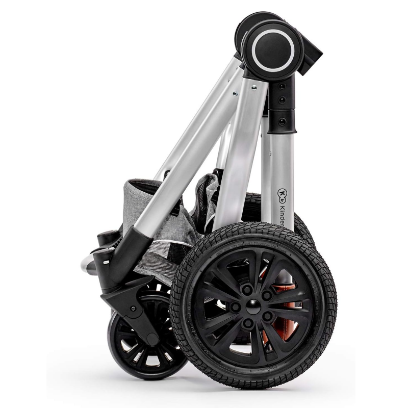 Kinderkraft VEO 3 in 1 Stroller, Combination Stroller, Compact, Pushchair, Pram, Carrycot, With Car Seat, With Accessories, Adapters, 15kg, Gray