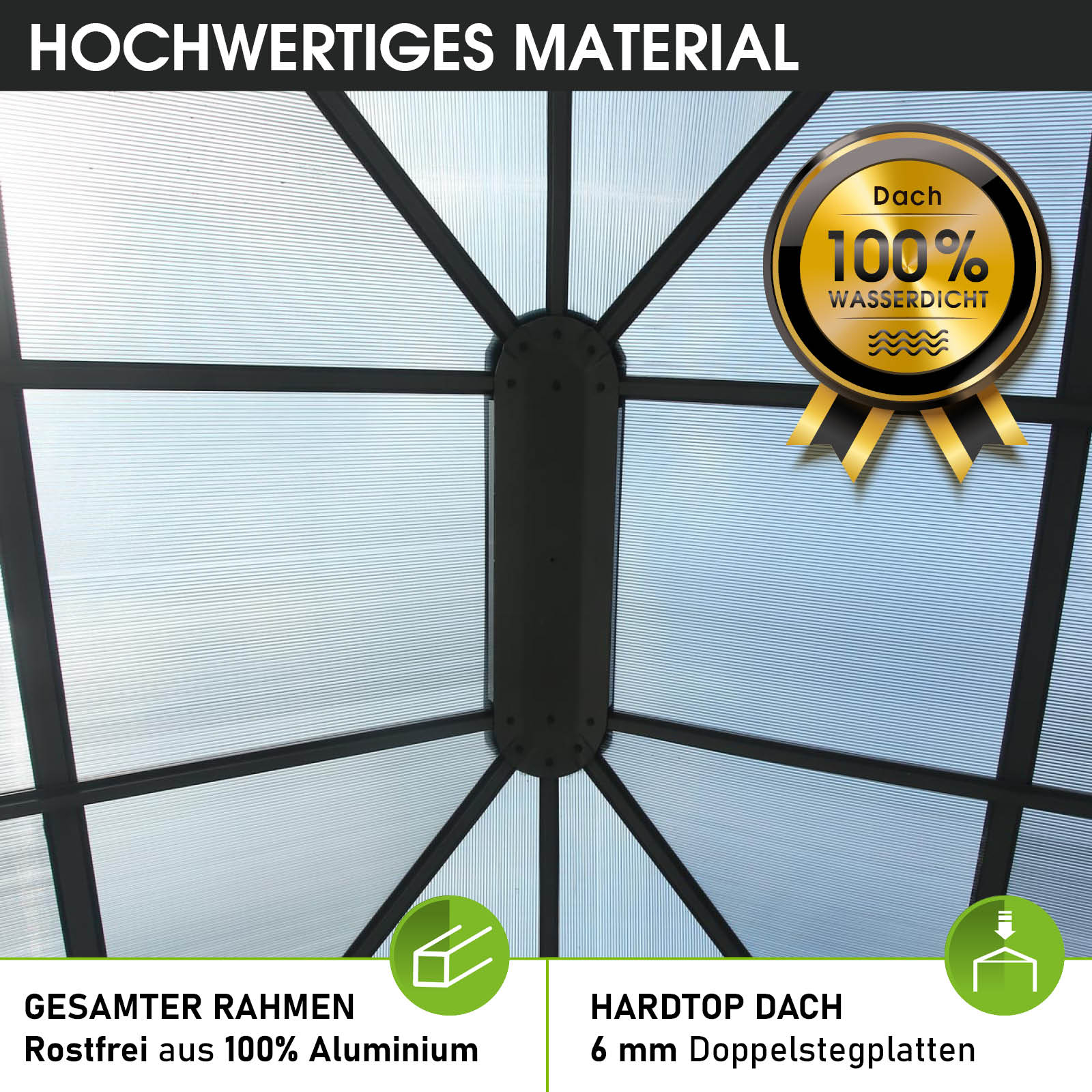 BRAST Alu Gartenpavillon SUMMERDREAM 3x3m beige