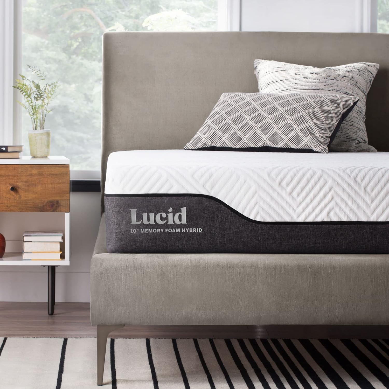 LUCID Hybrid Mattress, H2 H3, 25 cm High - with Bamboo Charcoal, Aloe Vera & Pocket Spring Core - Oeko-Tex - Moisture Wicking - Odour-inhibiting - Cold Foam Mattress & Spring Mattress, 90 x 190 cm