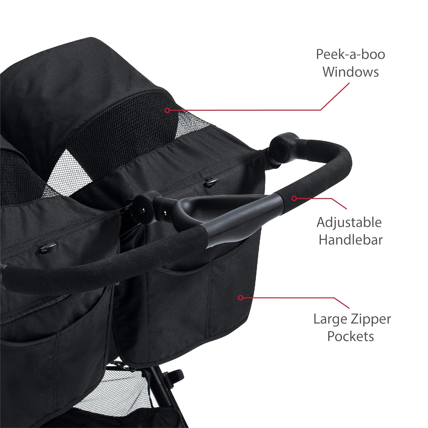 Britax B-Lively Double Stroller, Raven - Quick Self Standing Fold, Adjustable Handlebar, All Wheel Suspension