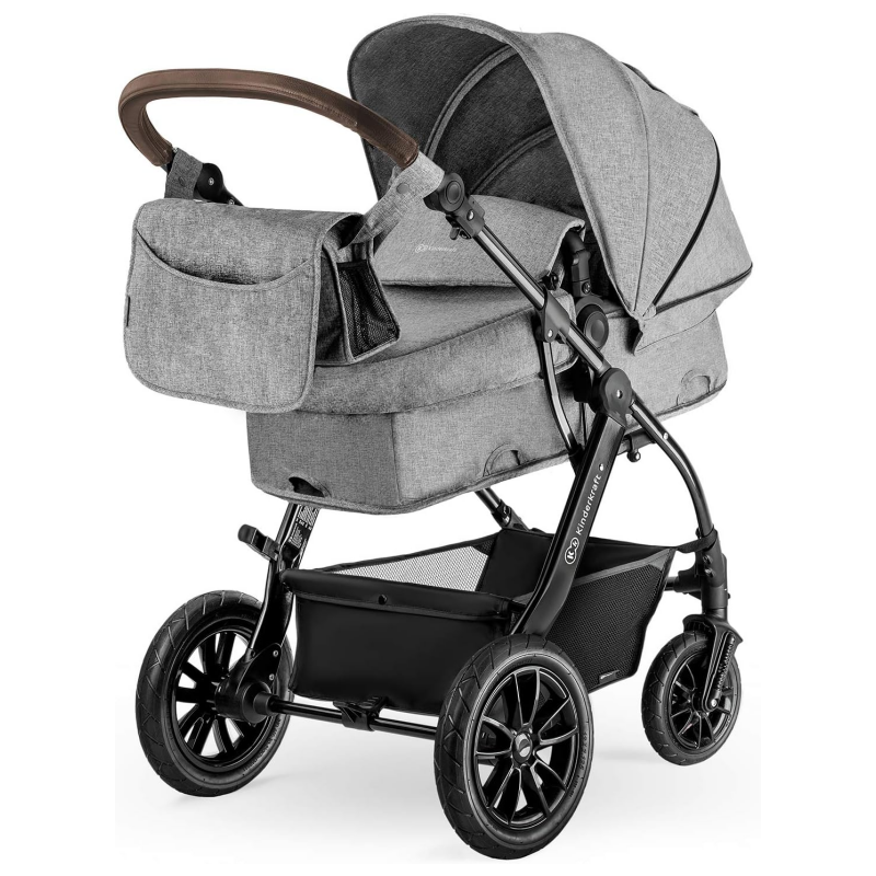 Poussette Kinderkraft Moov + Nacelle + Coque Auto Mink Pro - Grey Melange