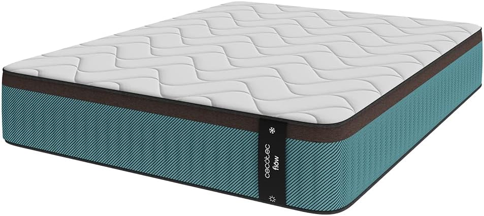 Cecotec Flow 7900 Hybrid Hybrid Mattress, 90 x 190 cm, Multilayer, Pocket Spring Core SpringCore and ViscoCare+ Viscoelastic, 30 cm Height, Medium-High Strength, SeparateMuv and BreathSoft