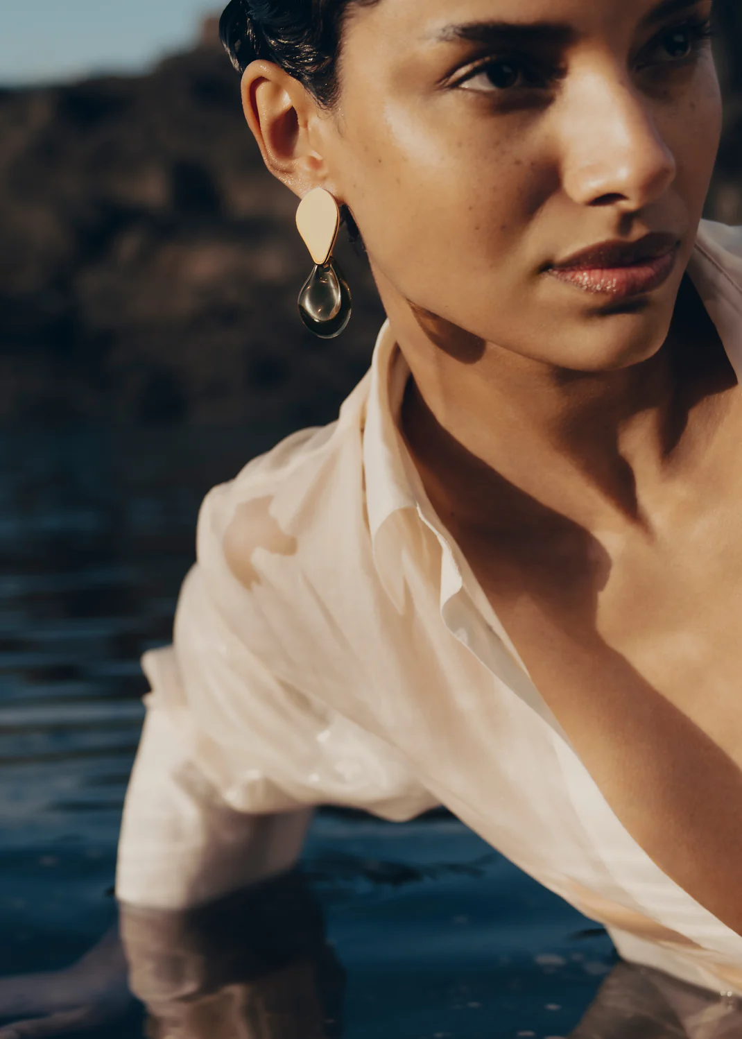 Earrings Naé-Edition Smoked glass