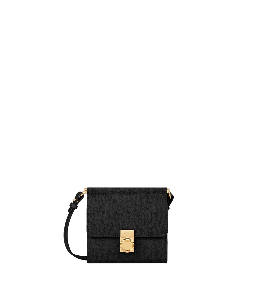 Numéro Sept Crossbody Wallet - Textured Black